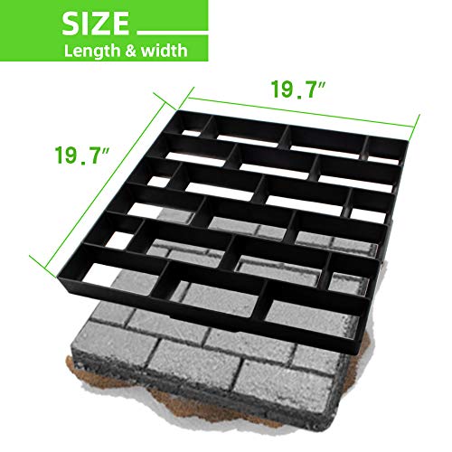 CJGQ Plus Size 19.7"x19.7"x1.7" Concrete Molds Walk Maker Reusable Path Brickform Stepping Stone Paver Lawn Patio Yard Garden DIY Walkway Pavement Moulds