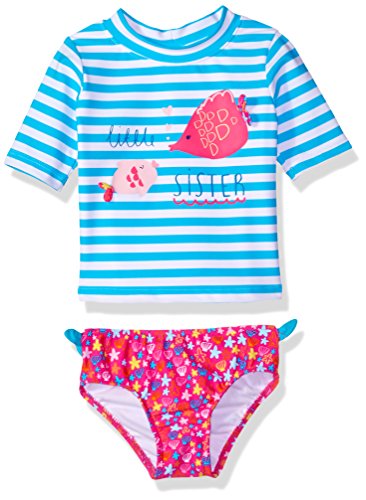KIKO & MAX Girls' Swimsuit Set with Short Sleeve Rashguard Swim Shirt