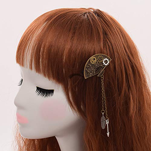 GRACEART Steampunk Niña Mini Ventilador Colgante Pinza Para el cabello