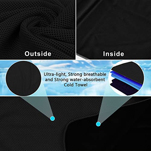 Amgico Cooling Towel 4 Pack, Cooling Towels For Neck,40" X 12"Ice Towel Breathable Cold Towel,Instant Cooling Towel For Head,Perfect Yoga, Golf, Sports, Gym, Workout, Athletes, Camping Towel #TOP4