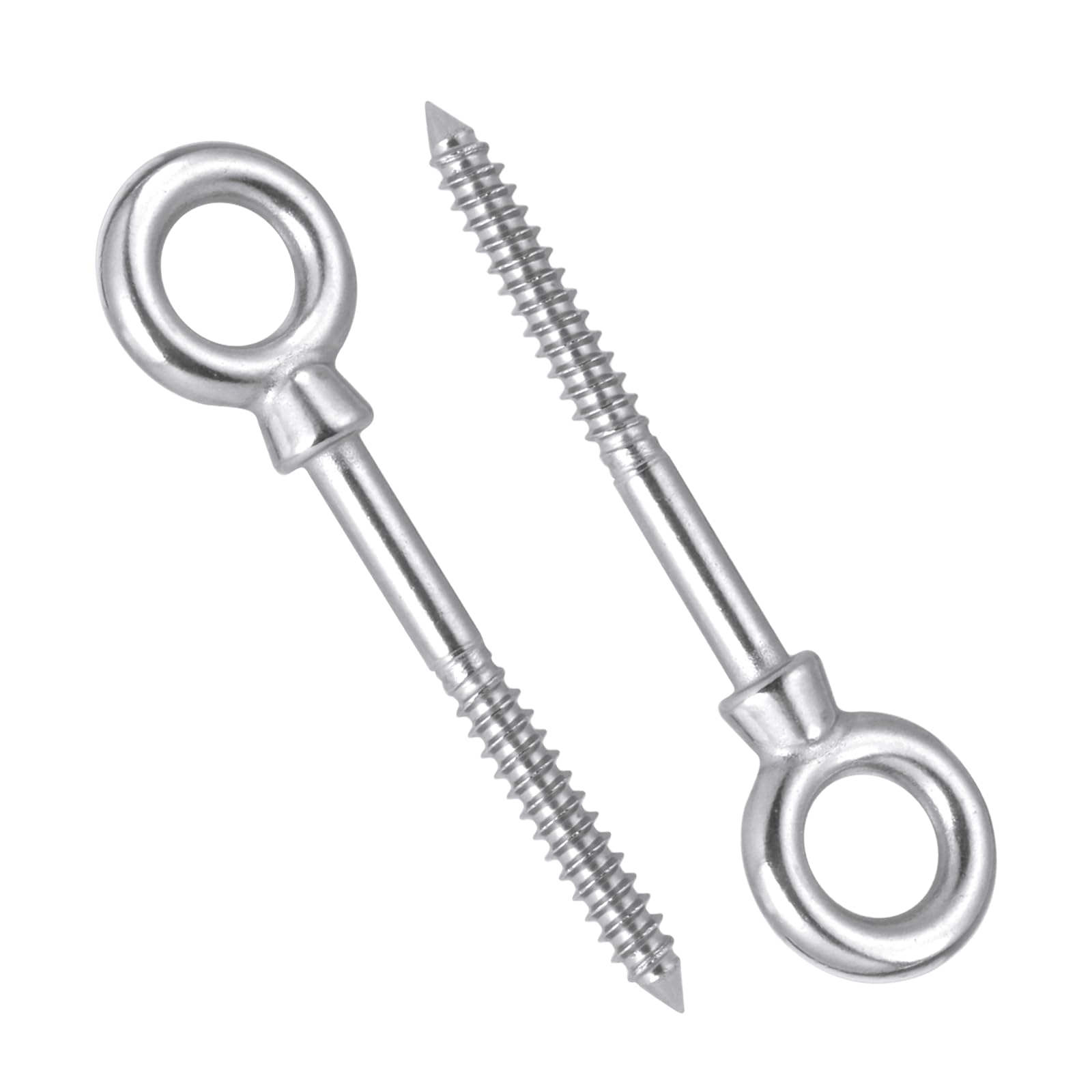 2 Pack 304 Stainless Steel Eye Screws Durable Eye Hooks Screw in Heavy Duty Perfect for Hammock Stand,Yoga,Swing Chair (Load Capacity 650lbs)