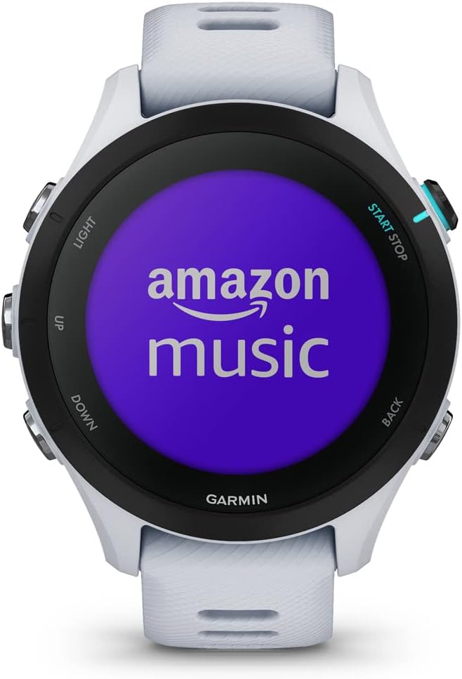 Garmin 010-02641-21 Forerunner 255 Music GPS Smartwatch Whitestone Bundle with 2 YR CPS Enhanced Protection Pack