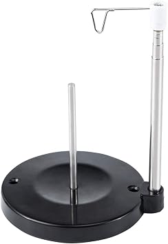 Sew Tech Adjustable Cone Thread Stand Spool Holder for Sewing Machine Embroidery Quilting Serger Machines, Single Thread Stand for Smoother Feed, Large Spool Holder with Steady Heavy Plastic Base