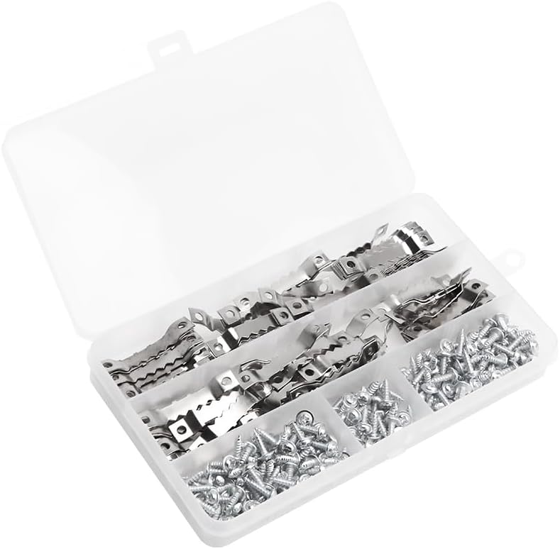 100pcs Sliver Sawtooth Picture Frame Hanger Canvas Picture Frame Hanging Hooks with Screws Sawtooth Hangers Hardware Tools