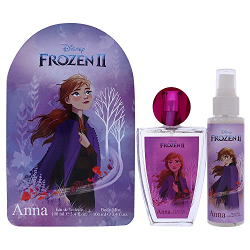 Frozen II Anna da Disney Para Kids - conjunto de presente de 2 peças 3,4 Onça EDT Spray, 3,4 Onça Bo
