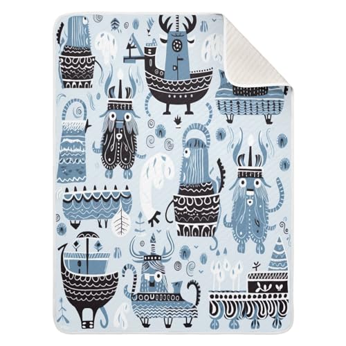 Image of Cartoon Viking Baby Blanket Cotton Cozy Throw Blanket Warm Nursery Swaddle Receiving Toddler Blankets 30 inch x 40
