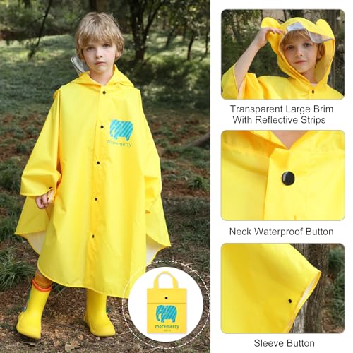 AIWUHE Kids Rain Poncho Cartoon Raincoat Jacket Cute Rain Coat Toddler Boys Girls Rain Cape Light Waterproof Hoodie Outwear3