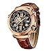 Produktbild SURVAN WatchDesigner Herren Armbanduhr Automatik mit Lederband Analog Watches Mechanisch (rosa-Gold)