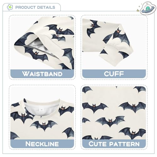 JUNZAN Halloween Bats Beige Little Kids Sweatshirts Hoodies Long Sleeve Fall Tops Shirts Party 4T3