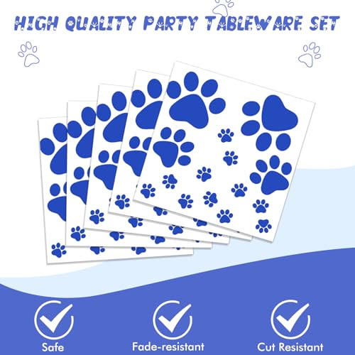 Serviettes et nappe chiot bleu pour éviter les taches d'anniversaire - 5