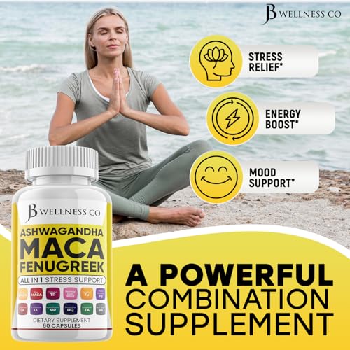 image for JB WELLNESS CO Ashwagandha Maca Root Fenugreek Supplement with Tongkat