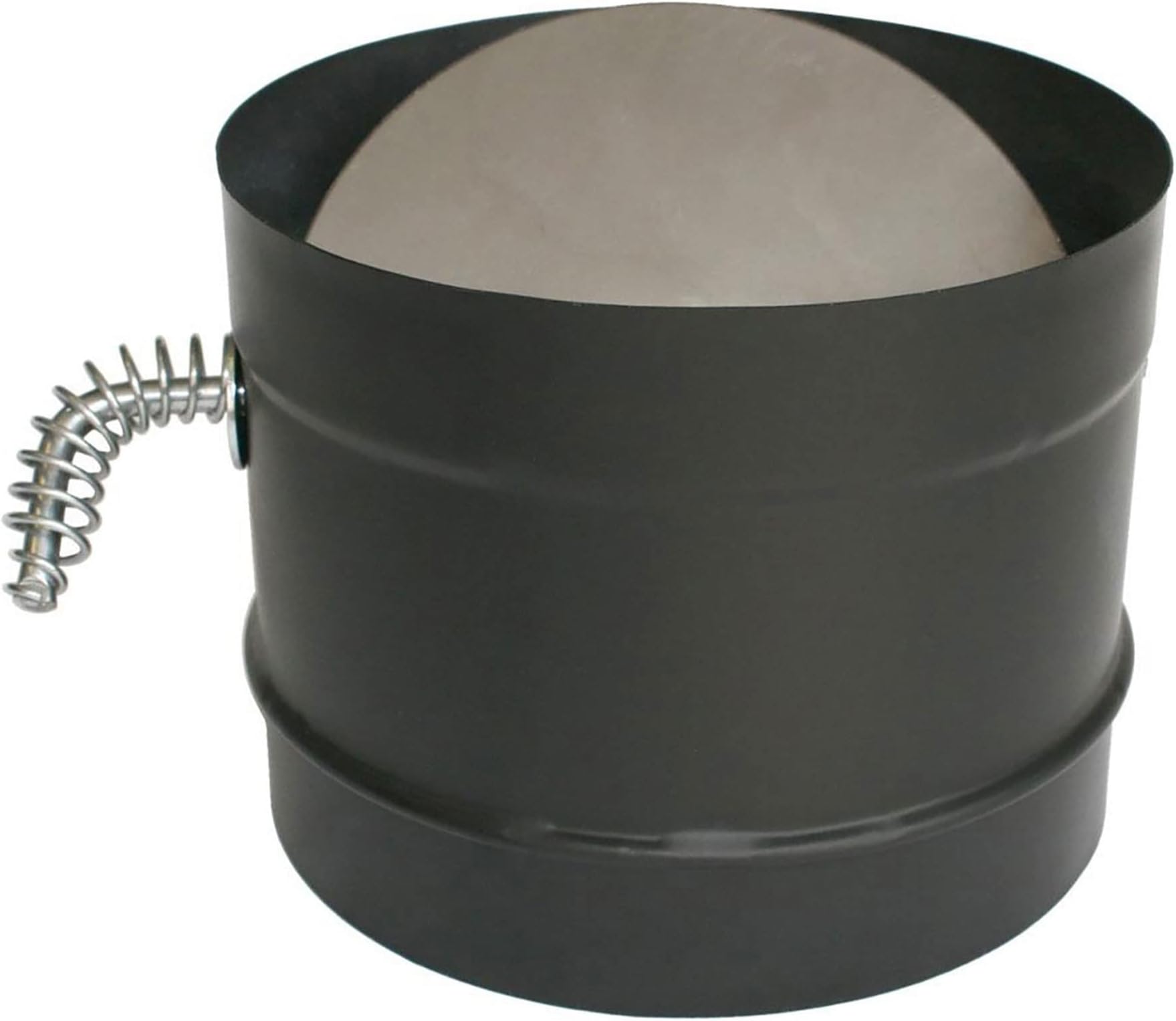 DuraVent 6 Inches 24 Gauge Steel Single Wall Air Insulated Damper Section As Wood Burning Stove Top Connecting Adapter, Black