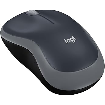 Logitech M185 wireless mouse, 2.4 GHz connection via nano USB receiver, 1000 DPI optical sensor, 12-month battery life, for l
