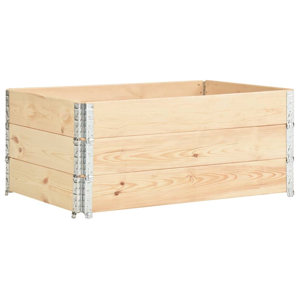 vidaXL 3X Madera Maciza de Pino Caja de Palés Jardinera Muebles Plegable Almacenar Artículos Almacenamiento Jardín Terraza Exterior 100x150 cm