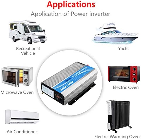 Power Inverter 2000W DC 12V to AC 240V 230V Modified Sine Wave converter with remote controller & dual AC outlets for RV Truck Car GIANDEL