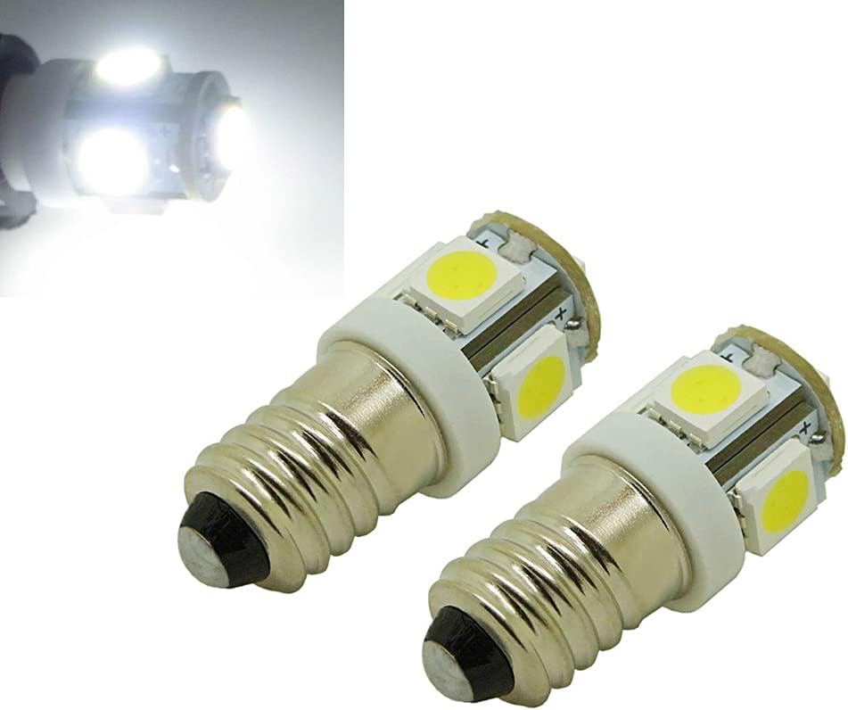 E10 6V LED Bulb Cool White 5 SMD 5050 0.5W 40LM Lamp 6000K 10pcs 6V - Image 3