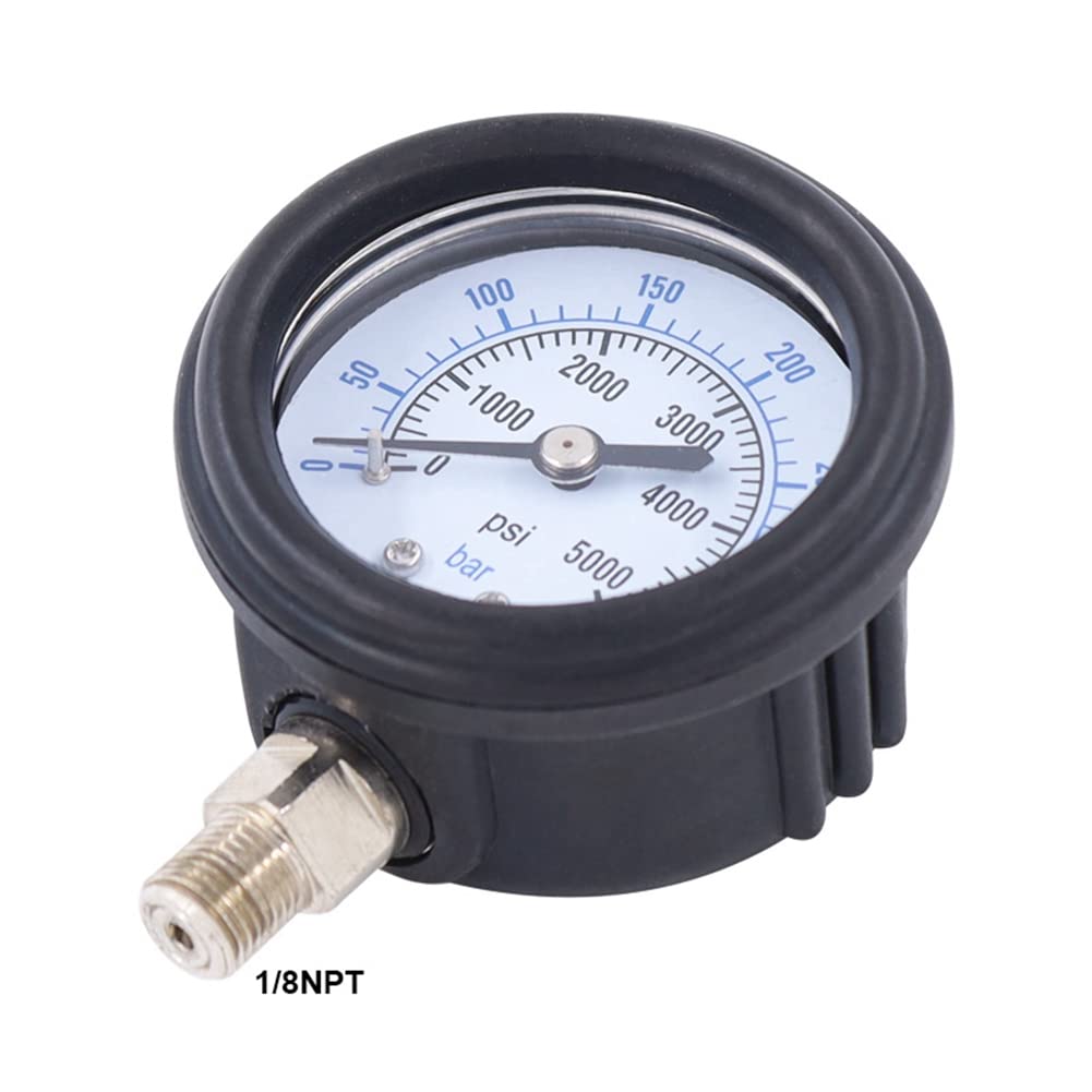 VENEKA PCP Skuba Tauchen Luft Vertikal Manometer für FüLlstation Doppelbereich 350Bar Hochdruckmanometer 1/8Npt