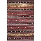 Safavieh Teppich Gewebt Flach, MTK711, Handgewebter Baumwolle, Elfenbein / Marineblau, 76 x 121 cm