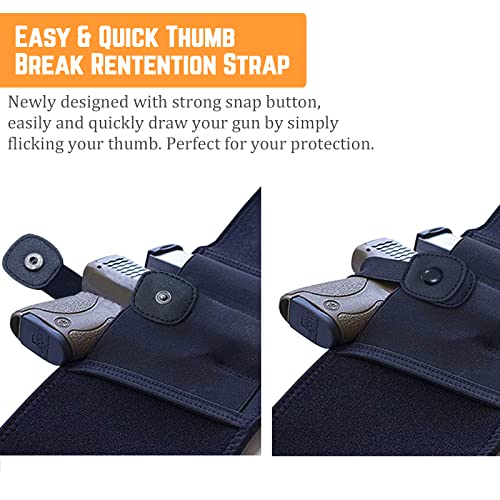 Acelane Belly Band Holster For Concealed Carry Abdominal Band Gun Holster Tactical Elastic Waist Pistols Adjustable Belly Wrap Iwb Owb Mag Pouch Fits Firearm Handgun Revolvers For Men & Women #TOP2