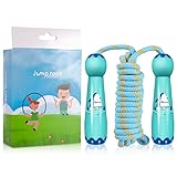 Auidy_6TXD Springseil Kinder, 3M Cartoon Holzgriff Verstellbare Kinder Springseil, Weiches Baumwoll Speed Jump Rope für 4 5 6 7 jahreJungen&Mädchen Outdoor Übungen