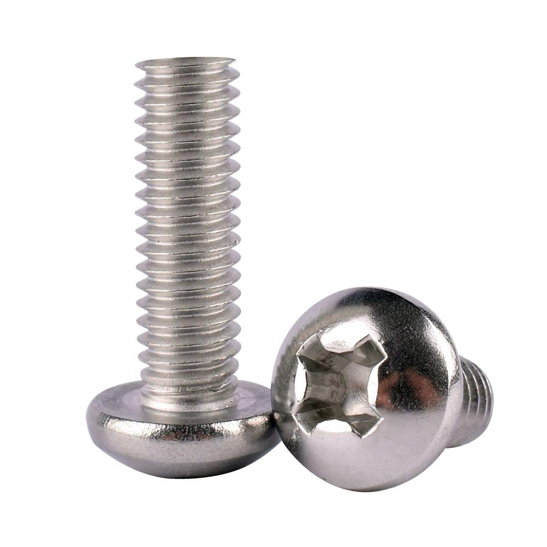 VAMUOEFL #8-32 x 3/8" Pan Head Phillips Machine Screw (1/4" to 2" Available), 304 Stainless Steel 18-8, Fully Machine Thread, 40Pcs