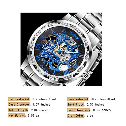Transparent Fashion Diamond Luminous Gear Movement Royal Design Men Top Brand Luxury Male Mechanical Skeleton Wrist Watch #TOP3