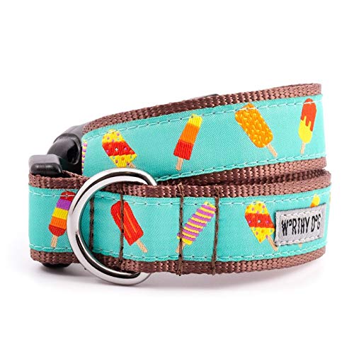 The Worthy Dog 21958-4217LG Popsicles Pattern Adjustable Designer Pet Dog Collar