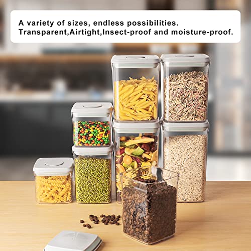 Airtight Food Storage Containers Set-8 Pcs Pop Open Kitchen Canisters With Lids,Bpa Free, Kitchen Pantry Organization Stackable Containers For Bulk Food Cereal Candies Cookies Nuts Sugar Pet Food #TOP1