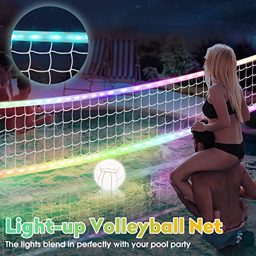 Lfsmvt 2-In-1 Led Pool Volleyball & Basketball Game Set, Light Up Pool Sport Combo Set With Led Pool Balls, App & Remote Control, Music Sync For Inground Pool #TOP5
