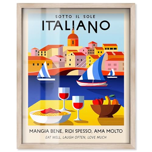 Under the Italian Sun Shadowbox Print Retro Summer Prints by