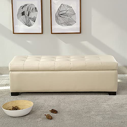 Reposapiés banco de almacenamiento rectangular 100 cm para sala de estar 4