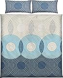 REDBEST Bettwäsche Renforcé blau Größe 1x 200x200 cm + 2X 40x80 cm