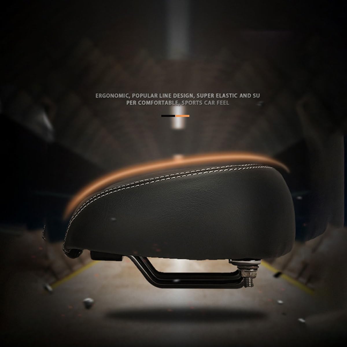 Selle de Vélo Élargie sans Nez pour Vélo de Route, Noire | Nylon et Cuir Pu, Légère et Respirante, Design Ergonomique, pour Bike et Racing Bicycle