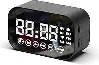 Relógio Despertador Premium: Caixa de Som Bluetooth, Rádio FM e Display LED Espelhado Touch