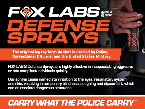 Fox Labs One Point Four Pepper Spray | Double Heat Formula | 1.4% MC, 4% OC Police Strength Pepper Spray for Self Defense, 5.3M SHU, Flip Top Safety with UV Marking Dye – (2 OZ (Stream))