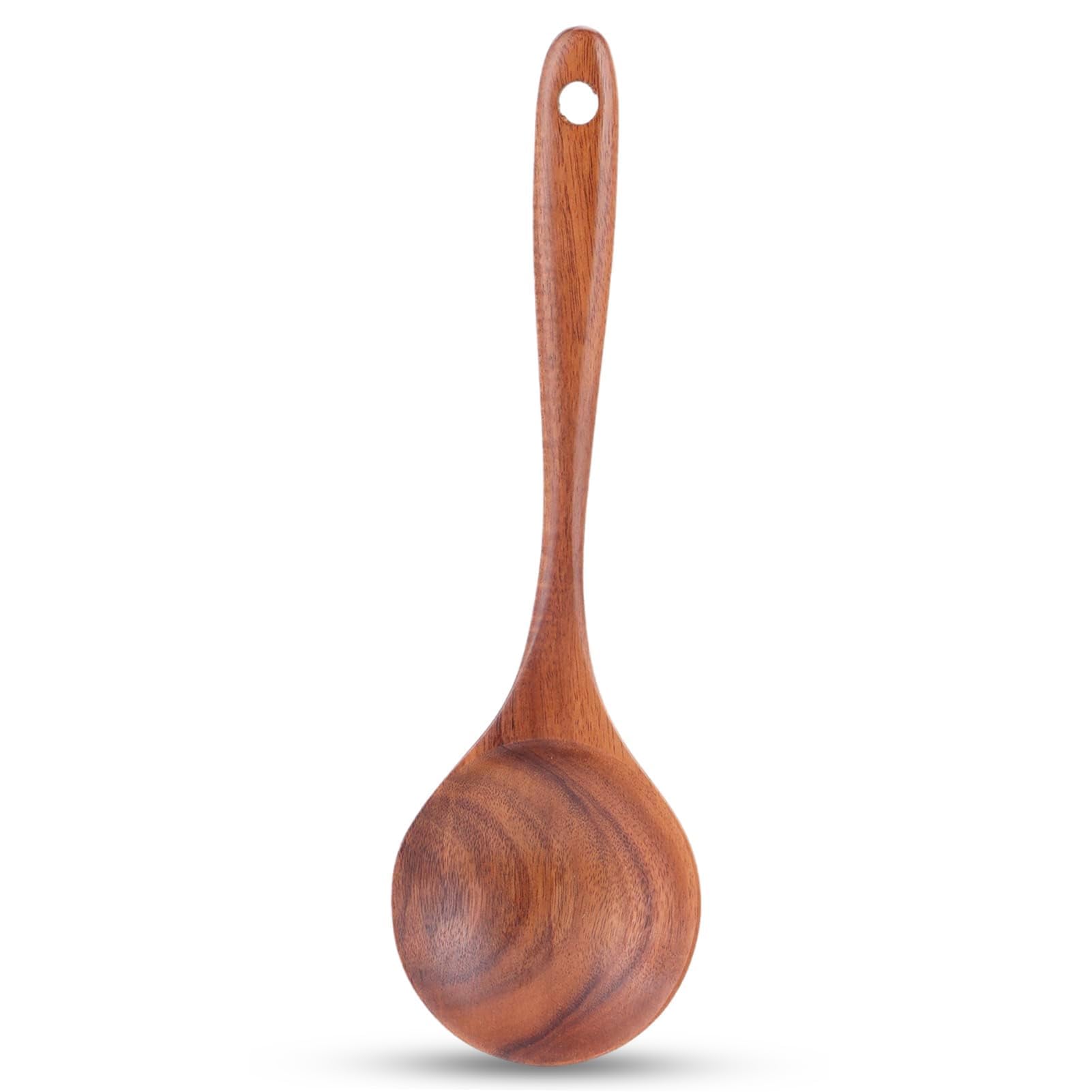 Mestolo da Zuppa,Mestolo in Legno per Salsa,Utensili Cucina Legno,Cucchiaio per Mescolare Il Teak Cucchiaio da Cucina in Legno Cucchiaio da Portata Cucchiaio Mestolo da minestra con manico lungo Casa