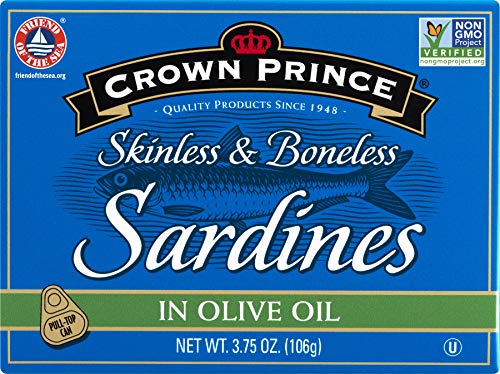 Crown Prince Skinless & Boneless Sardines In Olive Oil, 3.75-Ounce Cans (Pack Of 12) #TOP2