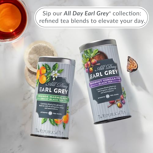 The Republic of Tea – All Day Earl Grey Whiskey Vanilla Fig Black Tea, Naturally Caffeinated, 36 Tea Bags - Thumbnail 6