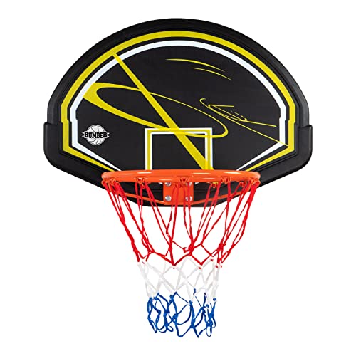 BUMBER Panneau de Basket Memphis Intérieur/Extérieur avec Fixation Porte et Murale incluses, Noir