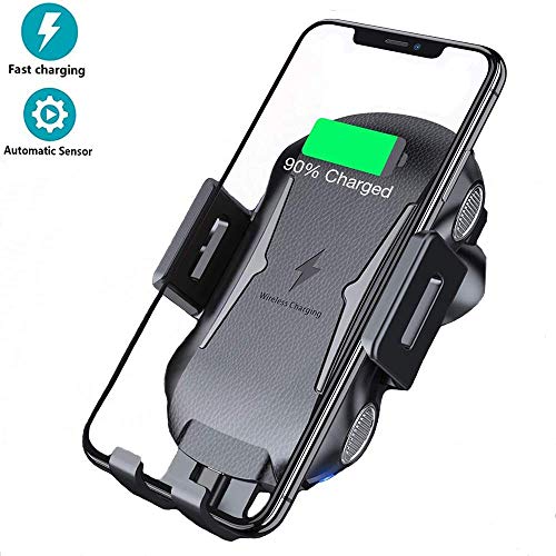 BBINHAN Cargador Inalámbrico Coche 10W Qi Rápida Wireless Cargador De Coche 7.5W Compatible con iPhone 8/XS/XS MAX/XR/X/8 Plus, 10W Galaxy S10/Note 9/S8/S7, 5W Teléfonos Qi-Enabled