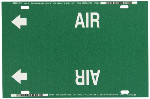 Marqueur de tuyau Air Brady 4001-F blanc sur feuille plastique
