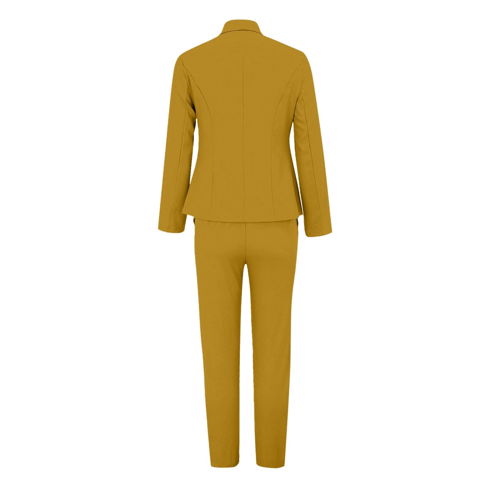 Abito da donna elegante tinta unita a maniche lunghe con cardigan con tasche e pantaloni con gamba dritta elastica