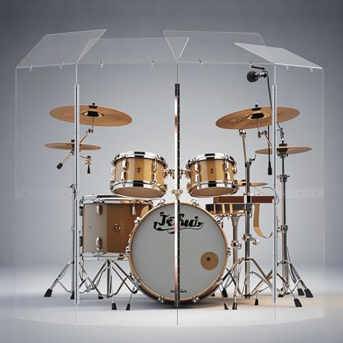 Portable 4-Panel Acrylic Drum Shield with Hinges