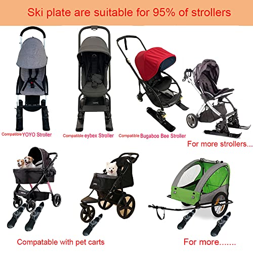 Universal Skischild für Kinderwagen und Trolleys für Haustiere, Schneewagen- oder Strandgleiter, Ski-Board und Strandrollbrett für Rollstühle