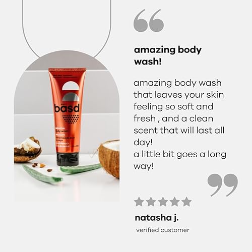 Miniatura 4 de Basd Natural Body Wash Seductive Sandalwood  Ingredientes orgánicos e hidratantes vegano hipoalergénico tubo de 8 onzas