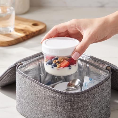 Operitacx 20pcs Yogurt Container with Lid - Mini Plastic Food Storage Containers - 120ml Portion Snack Boxes Fruit and Yogurt Cups - Reusable Dessert Jars for Takeout, Meal Prep - Image 4