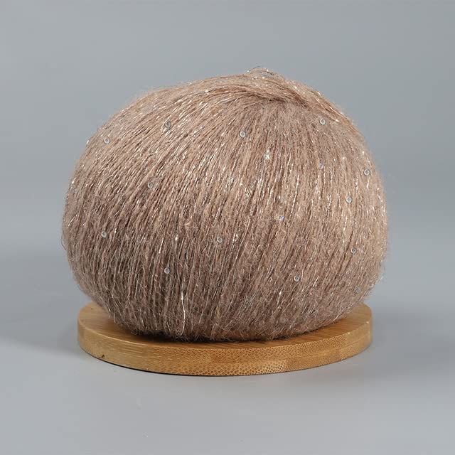 XiaoXIN 10Pcs 50g Pizzo Mohair Filato con Paillettes Crochet Filato per Maglieria con Lurex Moda Bambino Morbido Maglione Scialle Filati per Cucito con Passanti