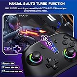 Wireless Controller for Nintendo Switch/2/Lite/OLED, Controller Switch 2025 with Hall Effect Joysticks No Drift No Delay/Cool RGB/6-Axis Precise Motion Control/Dual Motor Vibration/Adjustable Turbo - Image 4