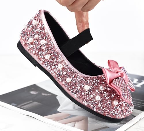 TRIWORIAE-Bling Girls Princess Shoes Glitter Ballerina Ballet Flats for Kid Toddler for Wedding Birthday Party2