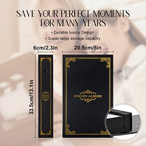 Lanpn Photo Album 6x4 Slip in, Traditional Classic 300 Pockets Photo Albums Holds Landscape Only 10x15cm Picture Black - Image 2